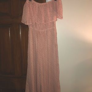 Fiona Rusty Rose Print Off-the-Shoulder Jumpsuit